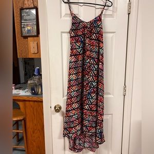 Pink Stitch multicolor maxi dress, spaghetti strap, size 6